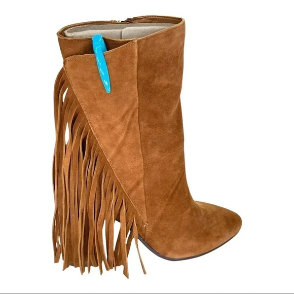 Dolce Vita Rhoda Tan Suede Tasseled Womens Ankle Boots Size 6M - Picture 8 of 16